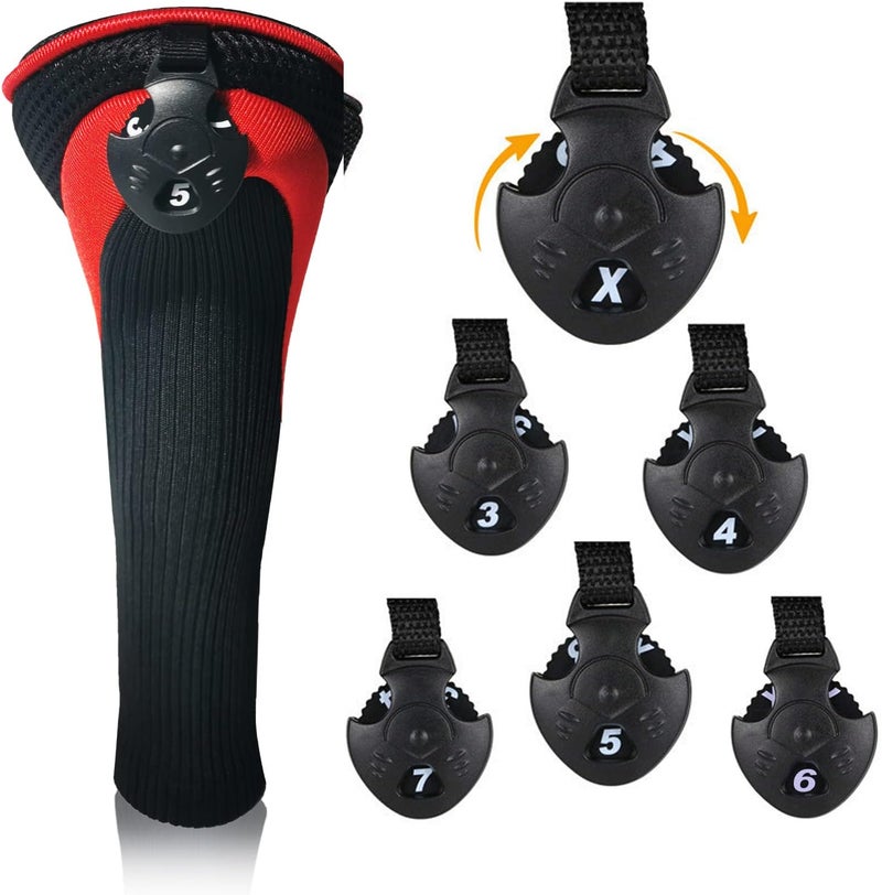 lurexes Golf Club Head Covers for Fairway Woods Driver Hybrids 3 Pieces Long Neck Mesh Sports Fan Golf Club Headcovers Set with Interchangeable No. Tags 3 4 5 6 7 X Golf Accessories for Men Women - Image 5